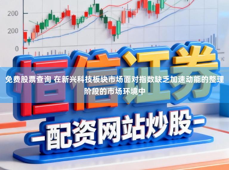 免费股票查询 在新兴科技板块市场面对指数缺乏加速动能的整理阶段的市场环境中